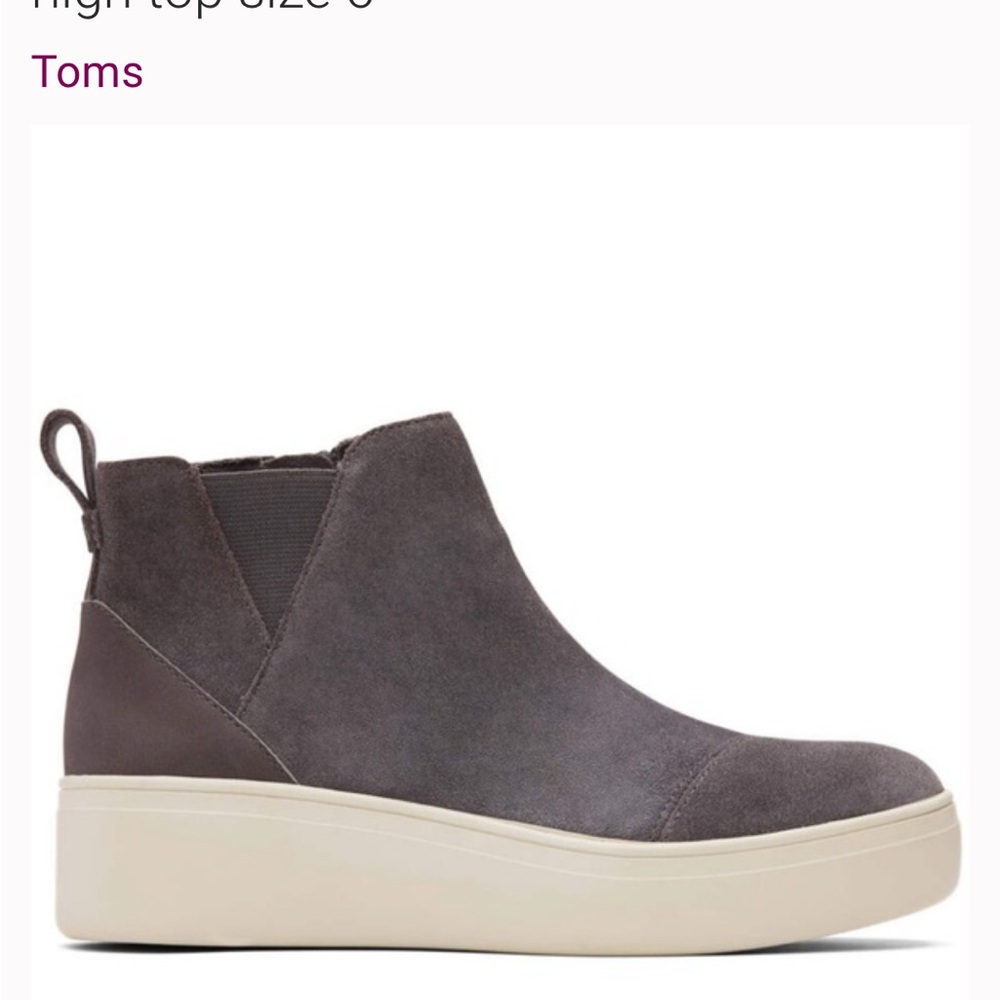 TOMs Jamie womans gray suede slip on wedge sneaker high top 8.5 - Picture 3 of 9